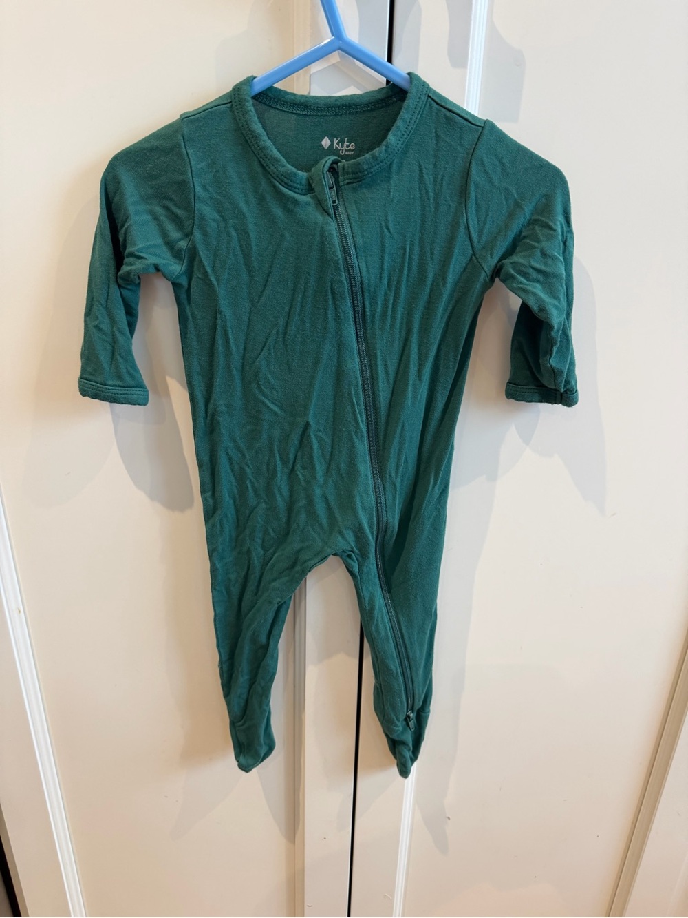 Kyte baby 3-6m Organic Forest Green Baby Zip Romper